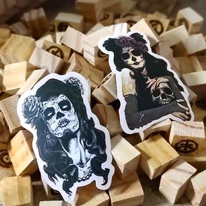 2 Day Of The Dead Girls Stickers